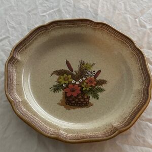 Vintage Japanese Floral Basket Design Plate